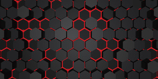 黑色酷炫马蜂六边形科技光效展板背景
